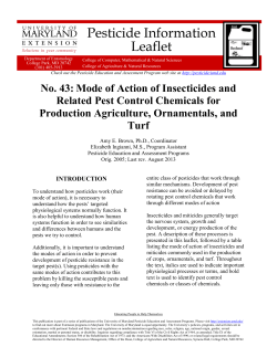 Mode of Action of Insecticides and Related Pest Control Chemicals