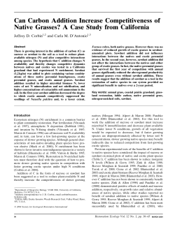 Can Carbon Addition Increase Competitiveness of Native Grasses