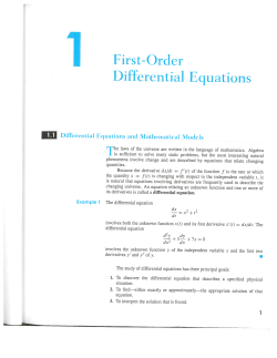 First-Order Differential Equations