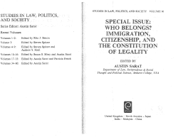 SPECIAL ISSUE: WHO BELONGS? . IMMIGRATION CITIZENSHIP