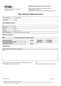 FINAL REPORT FORM (Fellowships)