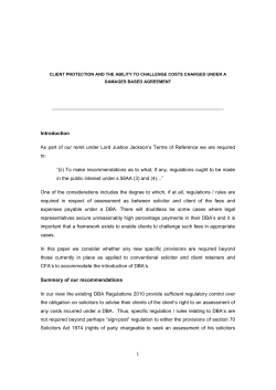 Annex 4f Client protection and the ability to change costs under a DBA