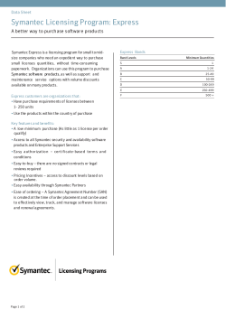 Symantec Licensing Program: Express