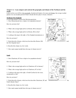 Target 1-A: I can compare and contrast the geography and climate of