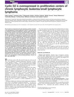 Cyclin D2 is overexpressed in proliferation centers of chronic