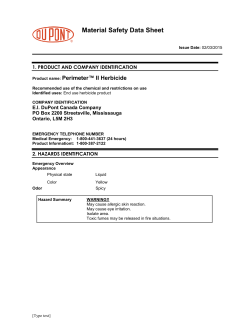Perimeter&reg; II MSDS