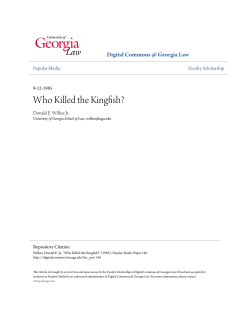 Who Killed the Kingfish? - Digital Commons @ Georgia Law