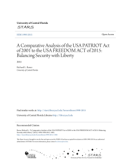 A Comparative Analysis of the USA PATRIOT Act of 2001