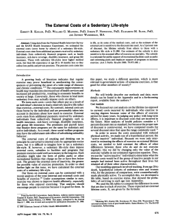 The External Costs of a Sedentary Life-style