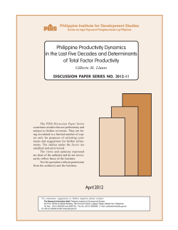 Philippine Productivity Dynamics in the Last Five Decades and