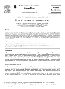 Timing Belt Gear Design for Mechatronics System