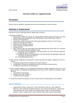 Cenvat Credit on Capital Goods
