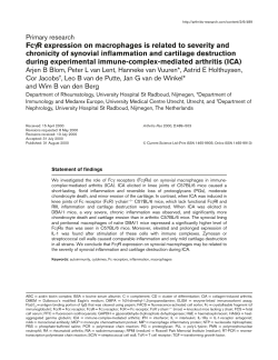 Fc&gamma;R expression on macrophages is related to severity and