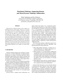 Distributed Tabletops: Supporting Remote and Mixed