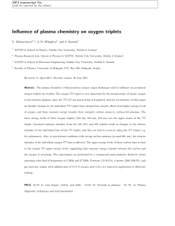 Influence of plasma chemistry on oxygen triplets - DORAS