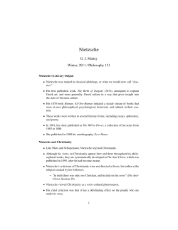 Nietzsche - UC Davis