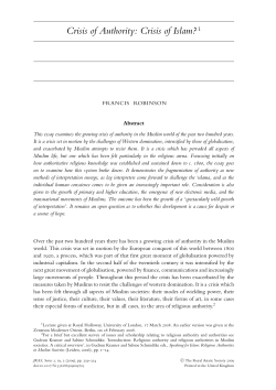 Crisis of Islam? - Indiana University Bloomington
