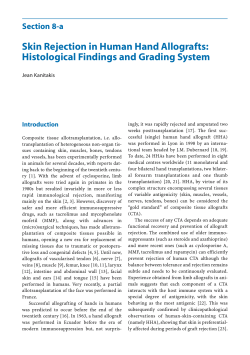 Section 8-a Skin Rejection in Human Hand Allografts: Histological