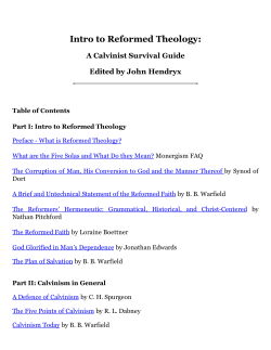 Intro to Reformed Theology: A Calvinist Survival Guide
