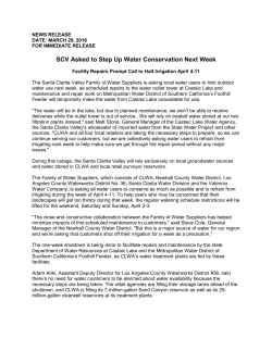 SCV Asked to Step Up Water Conservation Next Week