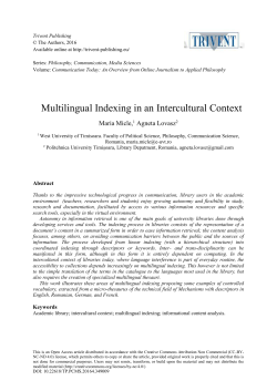 Multilingual Indexing in an Intercultural Context