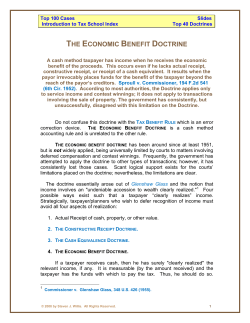 THE ECONOMIC BENEFIT DOCTRINE