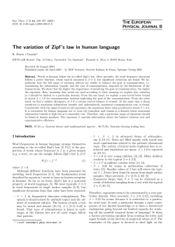 The variation of Zipf`s law in human language