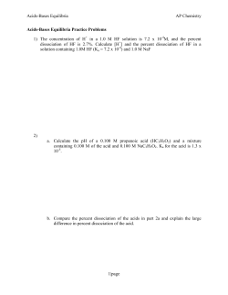 Acids-Bases Equilibria AP Chemistry 1|page Acids