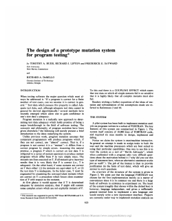 The design of a prototype mutation system for program testing*