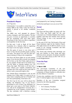 Edition 16 - 28 February 2014 - Mount Gambier Italo Australian Club