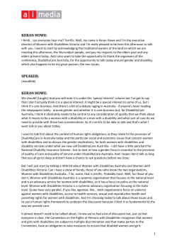 Gendering DisabilityCare Australia Transcript