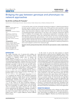 Bridging the gap between genotype and phenotype