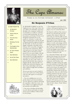 The Cape Almanac - The Cape Town Family History Society