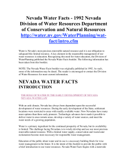 Nevada Water Facts