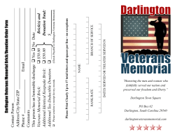 Darlington Veterans Memorial Brick/Donation