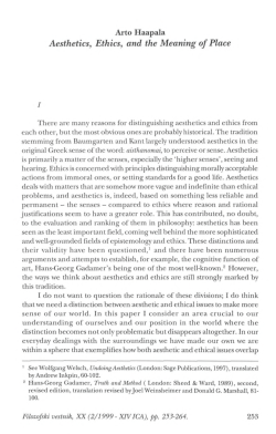 Aesthetics, Ethics, and the Meaning of Place