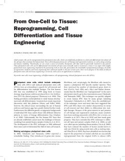 From One-Cell to Tissue: Reprogramming, Cell