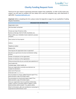 Charity Funding Request Form