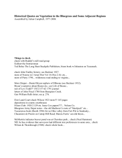 Historical Quotes on Vegetation in the Bluegrass and Some