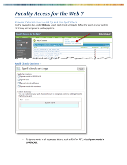 Faculty Access for the Web 7 Setup and Use Spell Check Guide