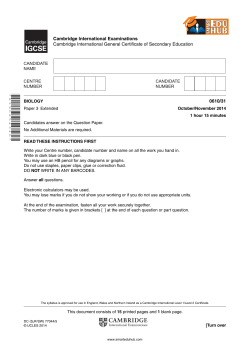0610/31 Cambridge International Examinations