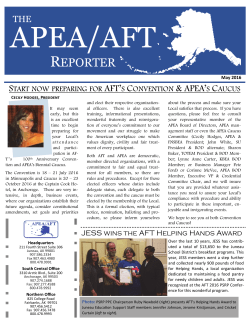 APEA May Newsletter - APEA-AFT