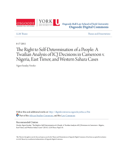 The Right to Self-Determination of a People