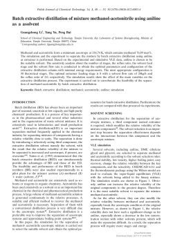 Batch extractive distillation of mixture methanol