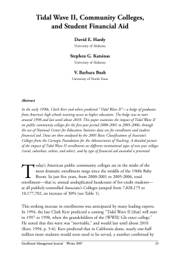 Tidal Wave II, Community Colleges, and Student