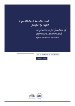 A publisher`s intellectual property right Implications for freedom