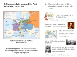 6. European diplomacy and the First World War, 1870-1923