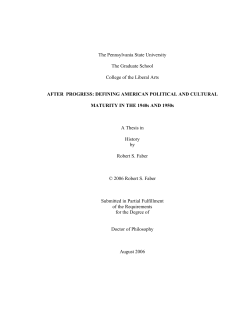 AFTER PROGRESS: DEFINING AMERICAN POLITICAL AND