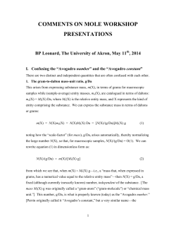 comments on mole workshop presentations