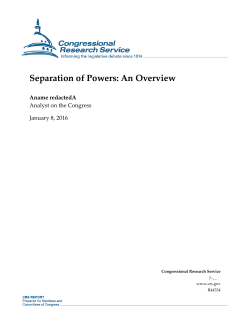 Separation of Powers: An Overview